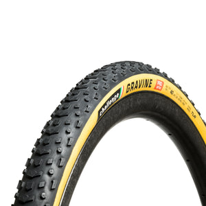 Challenge Handmade Tubeless Ready Gravine 40c CX tyre in tan.