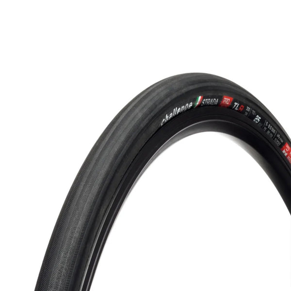 Black option of the Challenge Strada handmade tubeless ready tyre