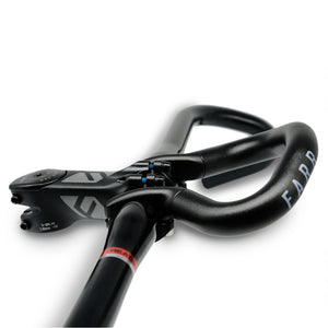 Side close up view of the FARR aero bolt on alloy extension handlebars