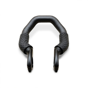 FARR handlebar grips shown fitted to a set of handlebar extensions