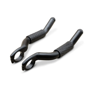 FARR handlebar grips featured on a set of handlebar extensions