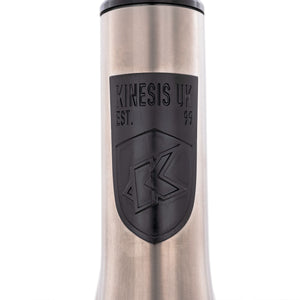 Kinesis GTD titanium road frameset head badge front on close up.