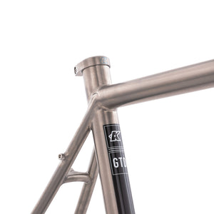 Kinesis GTD titanium road frameset, close-up of the seat tube and clamp.