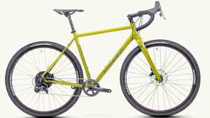 Side view of the G2 gravel bike in green