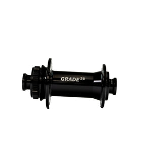 Boyd Cycling 44mm Carbon Road Wheel Grade 36 front wheel hub on a white background