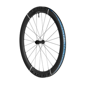 Boyd Cycling 55mm SL Road Bike disc brake carbon rear wheel three quarter view including the internal on a white background
