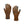 A pair of Dexshell Red Clay Heather waterproof knit work gloves shown front and back on a plain white background. The palms and backs are brown, with black grip dots on the fingertips and back, and a small blue brand patch near the wrist on the front glove.