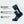 A crew sock with feature callouts and text explaining waterproof interlining, performance inner, and durable outer. The sock is dark blue and navy with grey accents, shown on a light grey background with callout lines and icons.