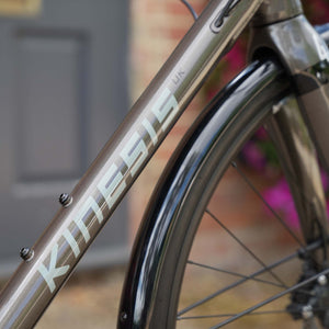 Kinesis 4S Tiagra Road Bike - Graphite Grey downtube graphics