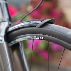 Kinesis 4S Tiagra Road Bike - Graphite Grey fend off and sector wheel
