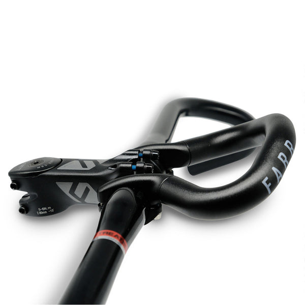 Side close up view of the FARR aero bolt on alloy extension handlebars