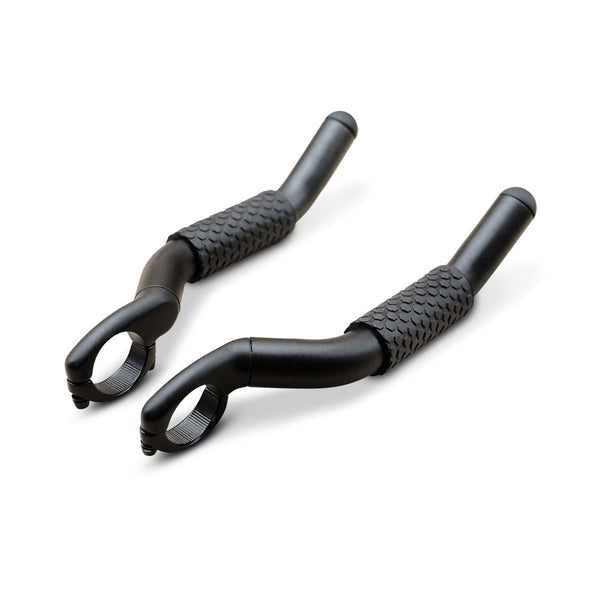 FARR handlebar grips featured on a set of handlebar extensions