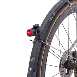 Fend Off rear light mount with Femto LED rear light on a bike.