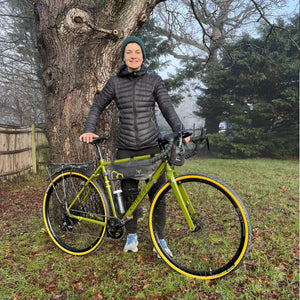 Fran Scott's G2 bike three quarter front view