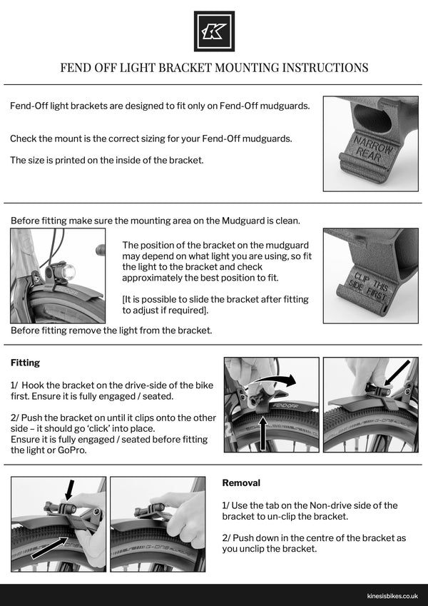 Fend off light mount fitting instructions.