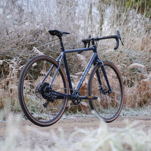 Kinesis G2 Frameset Midnight Blue Complete Bike on a winters day