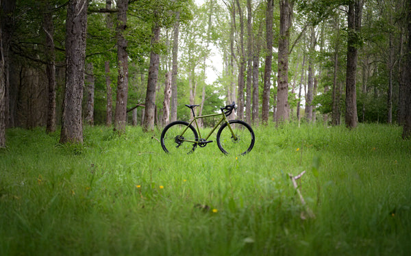 Kinesis G2 green stood in the woods