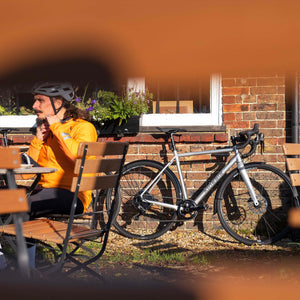 Kinesis 4S Shimano Tiagra road bike close up outside the Forge Cafe in Ringmer.