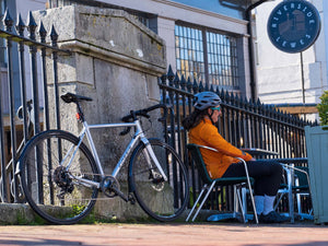 Kinesis 4S SRAM Apex road bike against iron railings in Lewes - Road Bike Collection Page