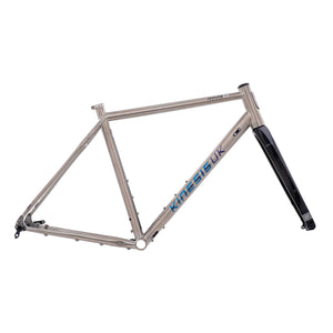 A silver Tripster ATR bike frameset with blue and black detailing on a white background.