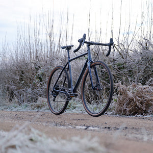 G2 Midnight Blue bike on a frosty morning