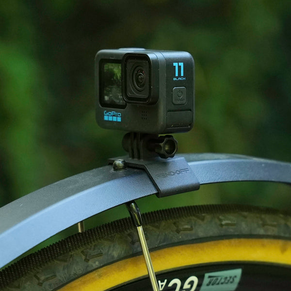 Fend Off Shorty GoPro mount with a GoPro mounted.