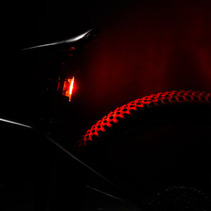 Lezyne Strip Drive Pro 400 rear light bright on a bike.