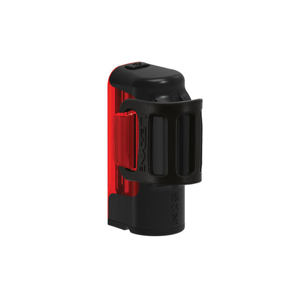 Lezyne Strip Drive Pro 400 rear light three quarter side view.