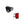 A black bicycle front light with three clear LED lenses and a red rear light with a black mounting clip, shown on a plain white background.