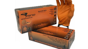 Black Mamba nitrile Orange Workshop Gloves Banner