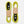 A pair of Wholegrain Cycles yellow and black bungees with their cardboard brackets on a white background.